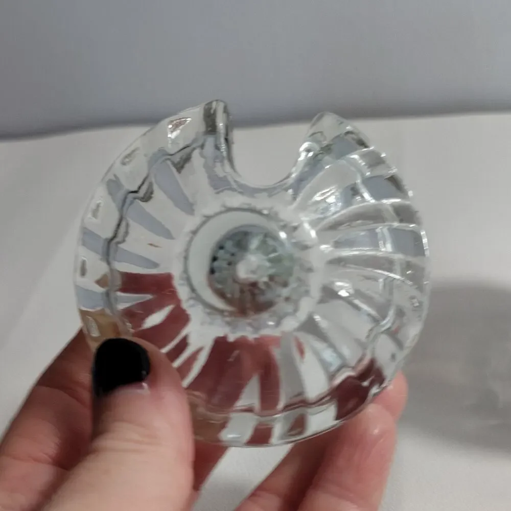 Avon Sugar Bowl Clear Glass Small Ribbed Swirl 1960s Vintage Lid